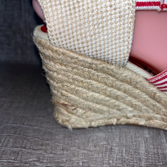 Adrienne Vittadini sz 7.5 Brianna red striped wedge Espadrilles - Picture 11 of 12